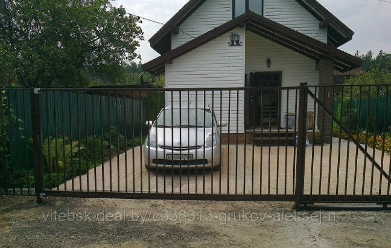 Откатные ворота с заполнением из металлопроката - фото 2 - id-p73750465