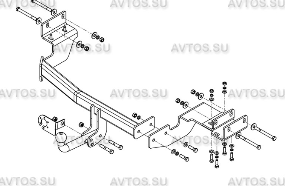 Фаркоп AvtoS для Kia Sorento III (Prime) дизель 2014-2020. Артикул KI 31 - фото 2 - id-p73755305