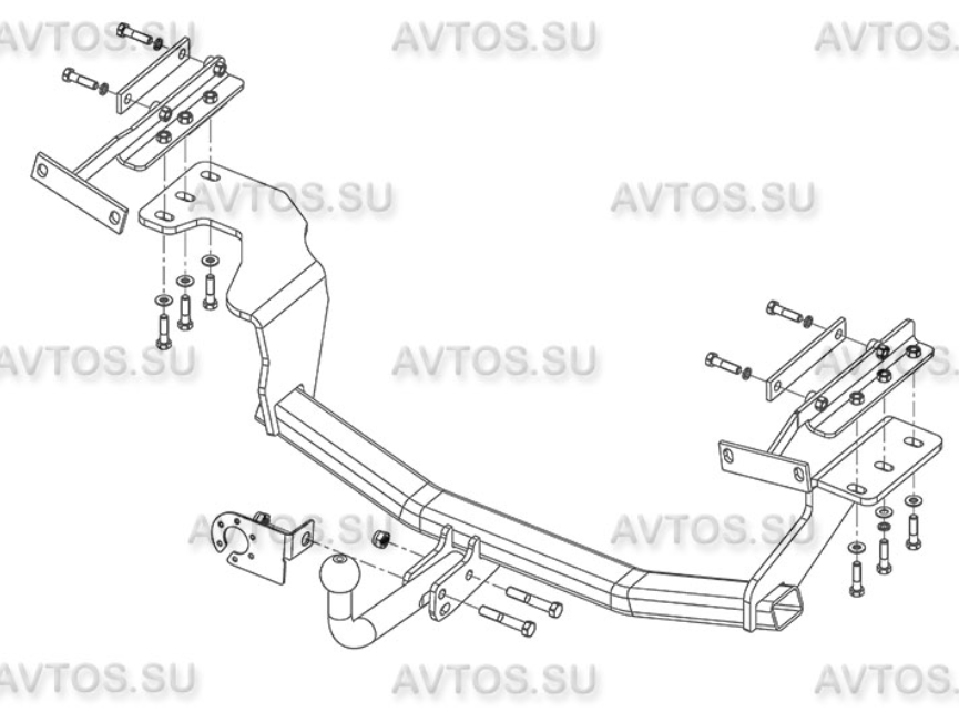 Фаркоп Avtos NISSAN X-Trail T31 (2007-2014) - фото 2 - id-p73755270