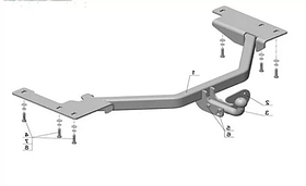 Фаркоп AvtoS для TOYOTA Highlander (з/к снизу) (2008-2010)