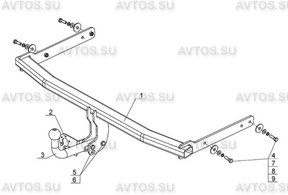 Фаркоп Avtos Volkswagen T5, T6 2003-2016-