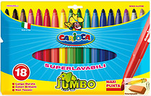 Фломастеры Carioca Jumbo, 18 цветов, утолщенные, картонный футляр, европодвес